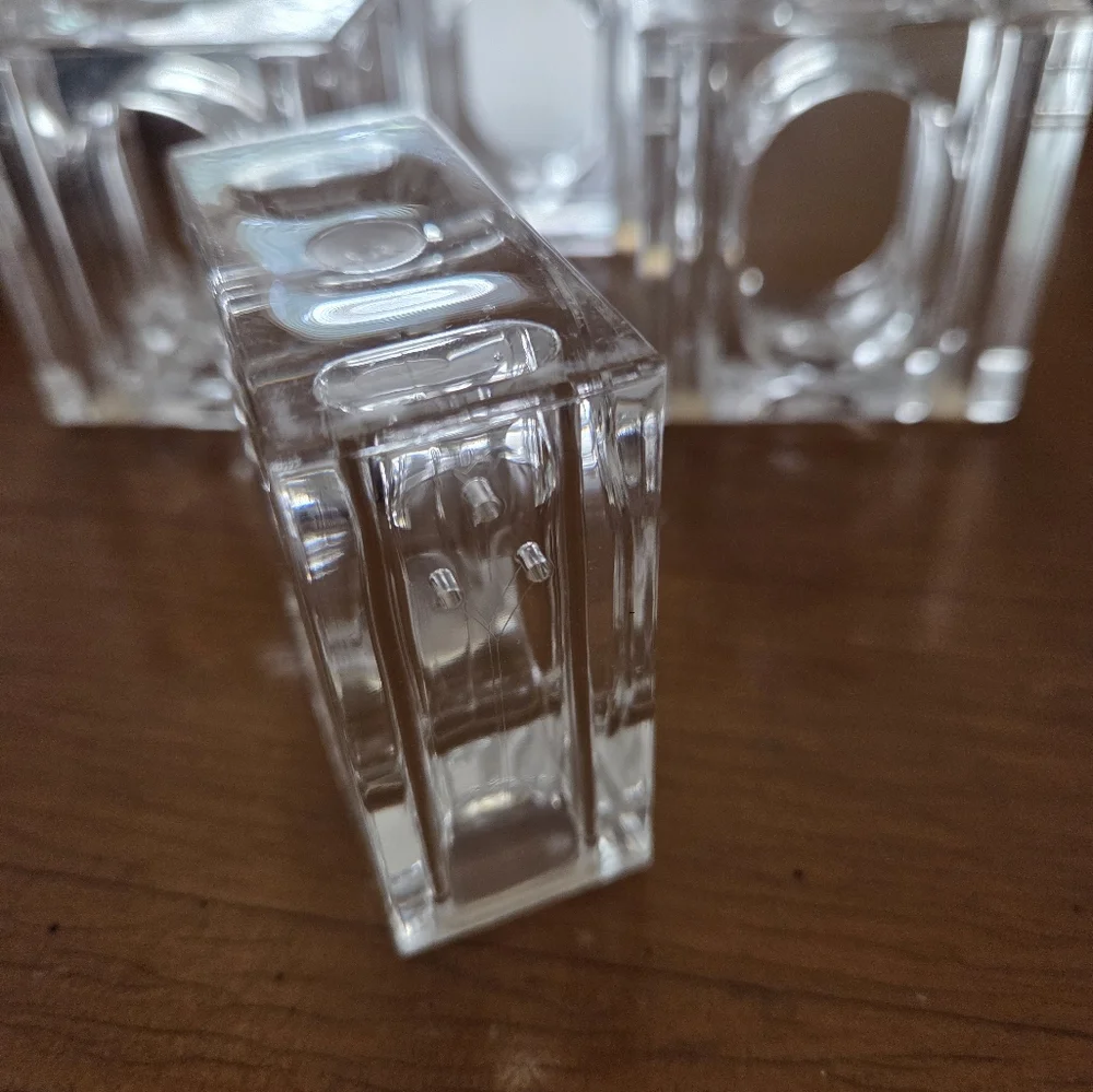 Acrylic 4 Piece Salt & Pepper Napkin Ring Shakers Never Used